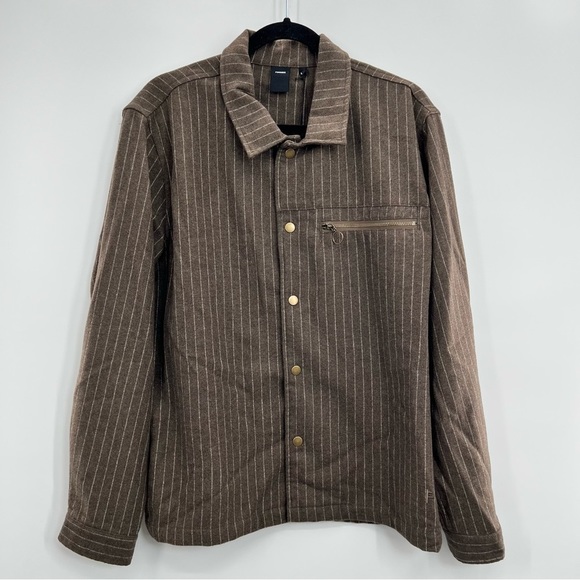 NWT Former Merchandise Harmony Long Sleeve Overshirt Jacket Striped Wool XL - Picture 7 of 13